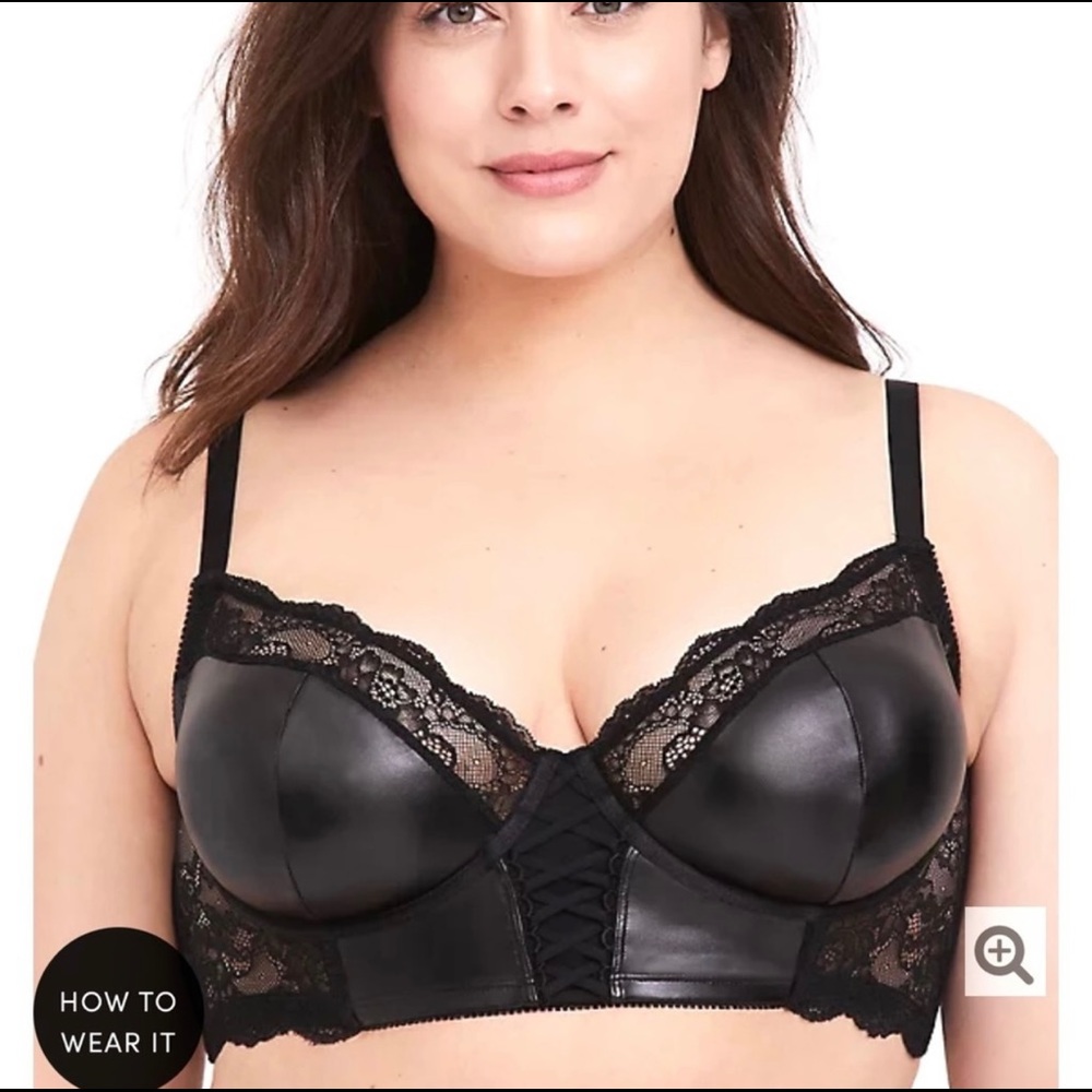 EUC Torrid size 2 leather bralette lingerie